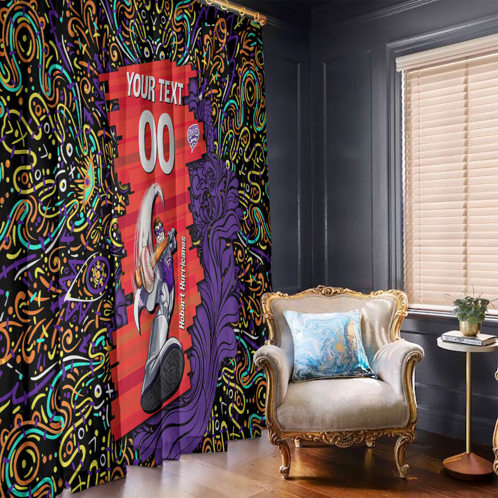 Personalized Hobart Hurricanes Cricket Window Curtain Hippie Psychedelic Pattern Vibrant Mandala Art Style