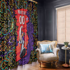 Personalized Hobart Hurricanes Cricket Window Curtain Hippie Psychedelic Pattern Vibrant Mandala Art Style