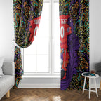 Personalized Hobart Hurricanes Cricket Window Curtain Hippie Psychedelic Pattern Vibrant Mandala Art Style