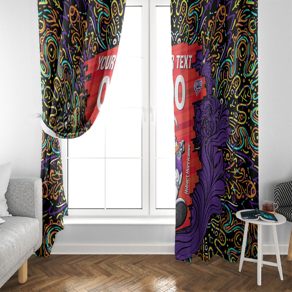 Personalized Hobart Hurricanes Cricket Window Curtain Hippie Psychedelic Pattern Vibrant Mandala Art Style
