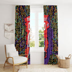 Personalized Hobart Hurricanes Cricket Window Curtain Hippie Psychedelic Pattern Vibrant Mandala Art Style