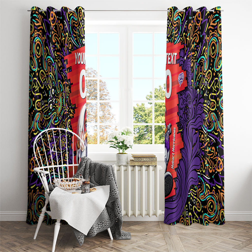 Personalized Hobart Hurricanes Cricket Window Curtain Hippie Psychedelic Pattern Vibrant Mandala Art Style