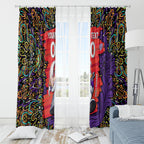 Personalized Hobart Hurricanes Cricket Window Curtain Hippie Psychedelic Pattern Vibrant Mandala Art Style