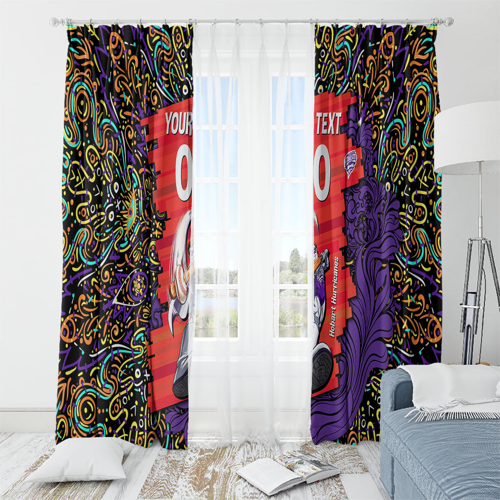 Personalized Hobart Hurricanes Cricket Window Curtain Hippie Psychedelic Pattern Vibrant Mandala Art Style