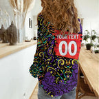 Personalized Hobart Hurricanes Cricket Women Casual Shirt Hippie Psychedelic Pattern Vibrant Mandala Art Style