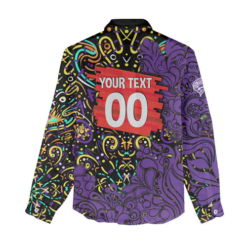 Personalized Hobart Hurricanes Cricket Women Casual Shirt Hippie Psychedelic Pattern Vibrant Mandala Art Style