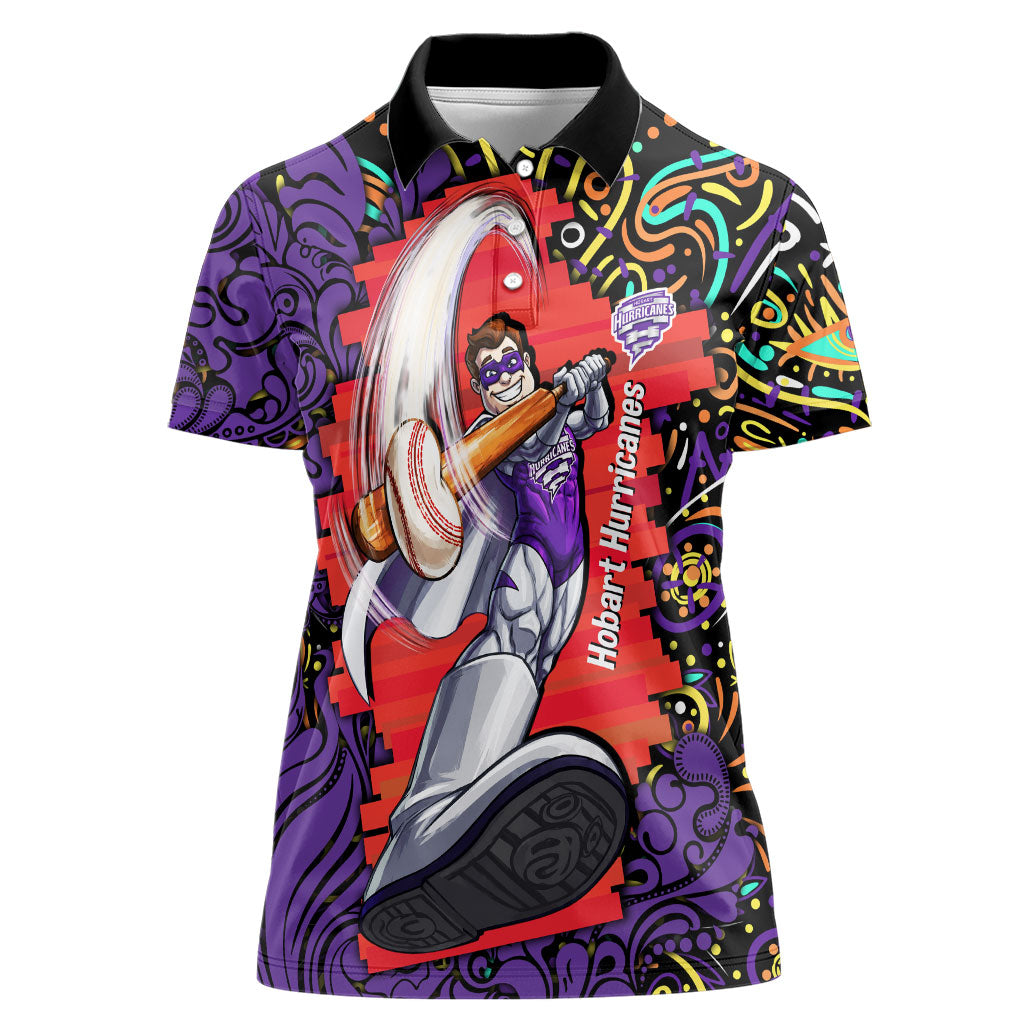 Personalized Hobart Hurricanes Cricket Women Polo Shirt Hippie Psychedelic Pattern Vibrant Mandala Art Style