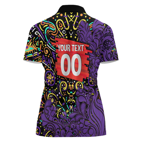 Personalized Hobart Hurricanes Cricket Women Polo Shirt Hippie Psychedelic Pattern Vibrant Mandala Art Style