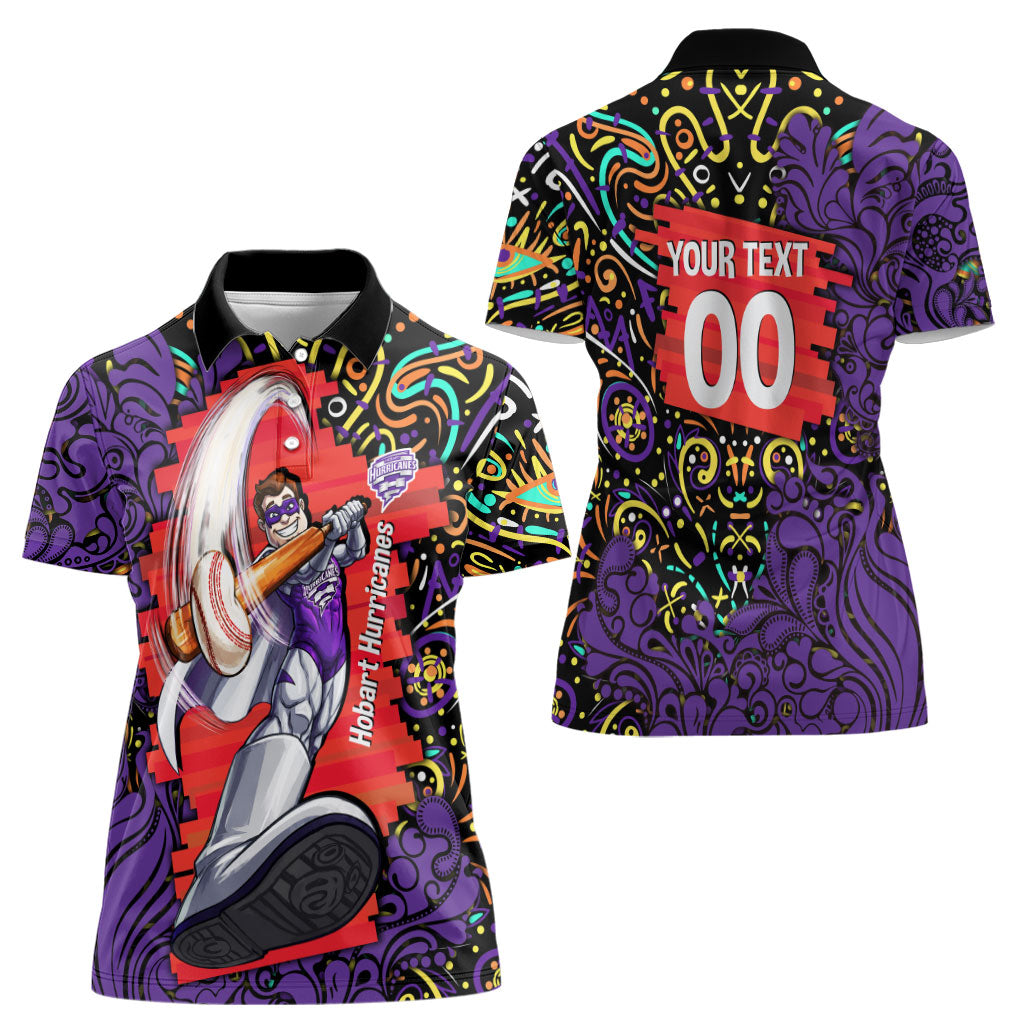 Personalized Hobart Hurricanes Cricket Women Polo Shirt Hippie Psychedelic Pattern Vibrant Mandala Art Style