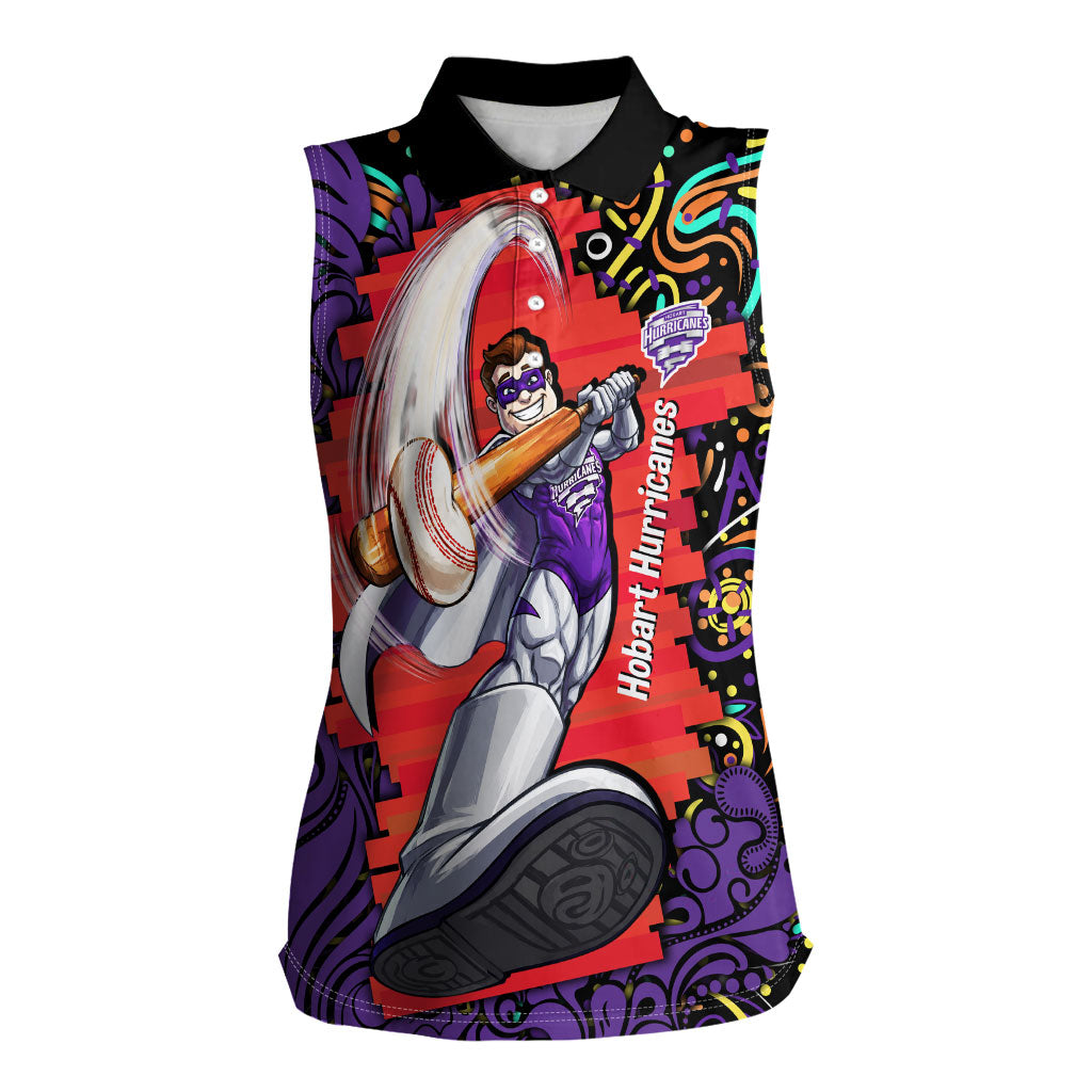 Personalized Hobart Hurricanes Cricket Women Sleeveless Polo Shirt Hippie Psychedelic Pattern Vibrant Mandala Art Style