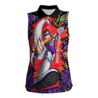 Personalized Hobart Hurricanes Cricket Women Sleeveless Polo Shirt Hippie Psychedelic Pattern Vibrant Mandala Art Style