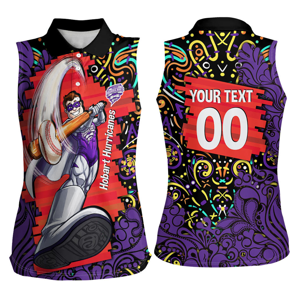 Personalized Hobart Hurricanes Cricket Women Sleeveless Polo Shirt Hippie Psychedelic Pattern Vibrant Mandala Art Style