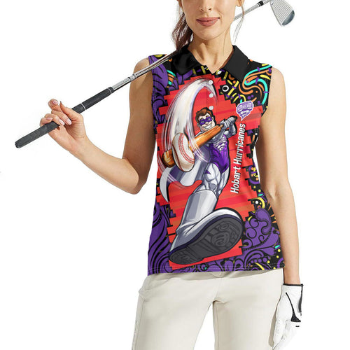 Personalized Hobart Hurricanes Cricket Women Sleeveless Polo Shirt Hippie Psychedelic Pattern Vibrant Mandala Art Style