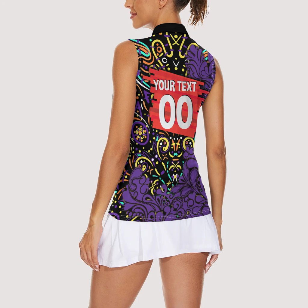 Personalized Hobart Hurricanes Cricket Women Sleeveless Polo Shirt Hippie Psychedelic Pattern Vibrant Mandala Art Style