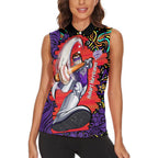 Personalized Hobart Hurricanes Cricket Women Sleeveless Polo Shirt Hippie Psychedelic Pattern Vibrant Mandala Art Style