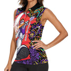 Personalized Hobart Hurricanes Cricket Women Sleeveless Polo Shirt Hippie Psychedelic Pattern Vibrant Mandala Art Style