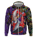 Personalized Hobart Hurricanes Cricket Zip Hoodie Hippie Psychedelic Pattern Vibrant Mandala Art Style