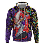 Personalized Hobart Hurricanes Cricket Zip Hoodie Hippie Psychedelic Pattern Vibrant Mandala Art Style