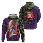Personalized Hobart Hurricanes Cricket Zip Hoodie Hippie Psychedelic Pattern Vibrant Mandala Art Style