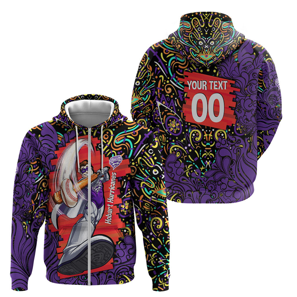 Personalized Hobart Hurricanes Cricket Zip Hoodie Hippie Psychedelic Pattern Vibrant Mandala Art Style
