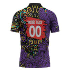 Personalized Hobart Hurricanes Cricket Zipper Polo Shirt Hippie Psychedelic Pattern Vibrant Mandala Art Style
