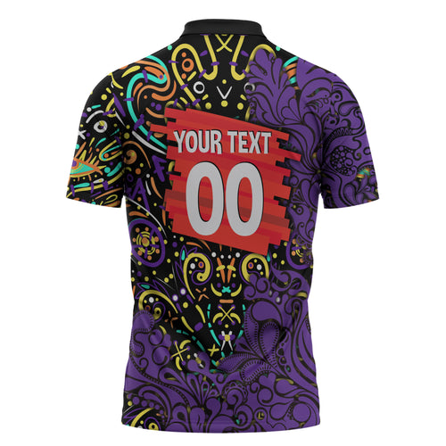 Personalized Hobart Hurricanes Cricket Zipper Polo Shirt Hippie Psychedelic Pattern Vibrant Mandala Art Style