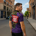 Personalized Hobart Hurricanes Cricket Zipper Polo Shirt Hippie Psychedelic Pattern Vibrant Mandala Art Style