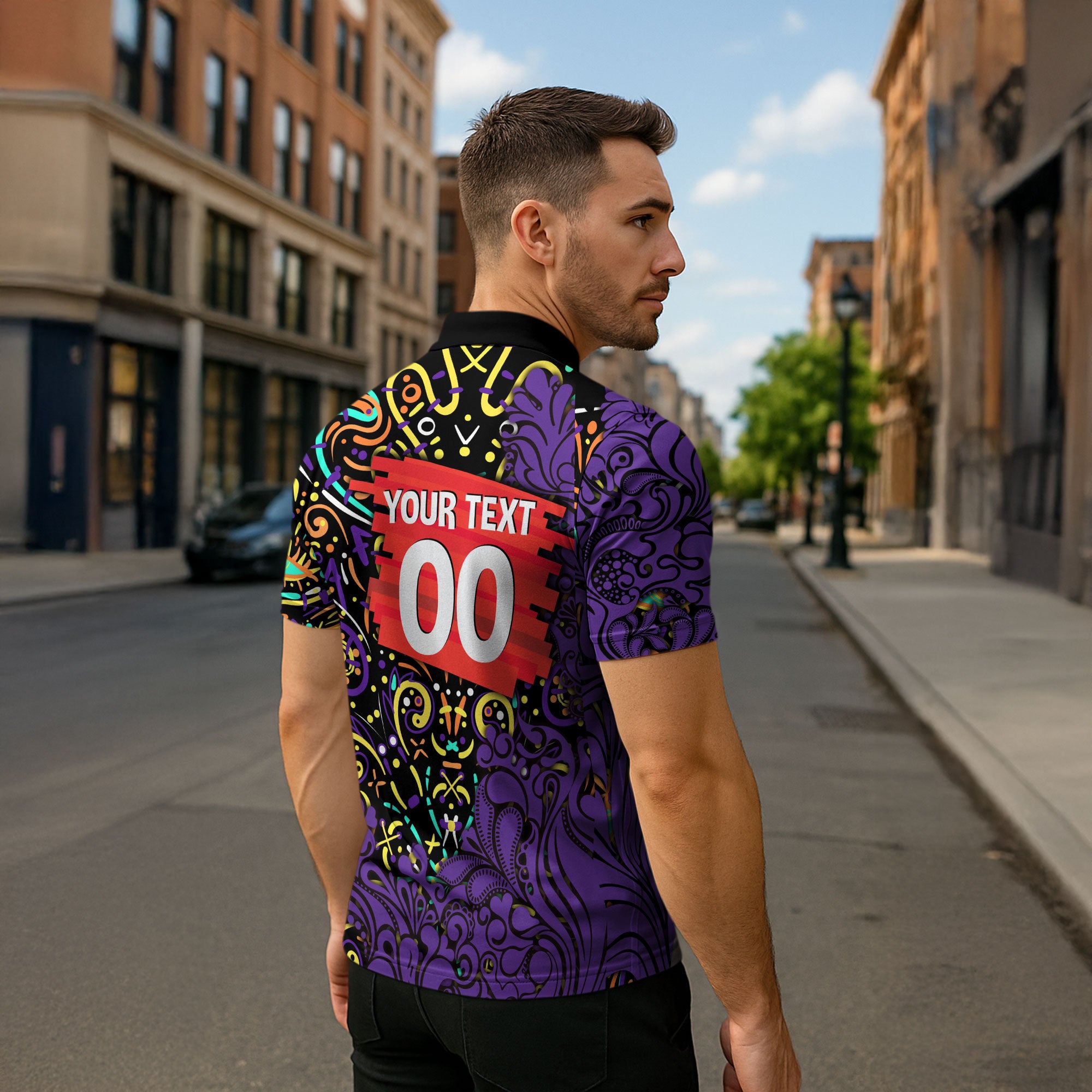 Personalized Hobart Hurricanes Cricket Zipper Polo Shirt Hippie Psychedelic Pattern Vibrant Mandala Art Style