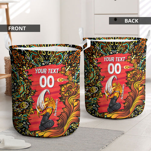 Personalized Perth Scorchers Cricket Laundry Basket Hippie Psychedelic Pattern Vibrant Mandala Art Style