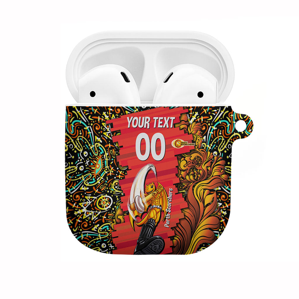 Personalized Perth Scorchers Cricket AirPods Case Hippie Psychedelic Pattern Vibrant Mandala Art Style