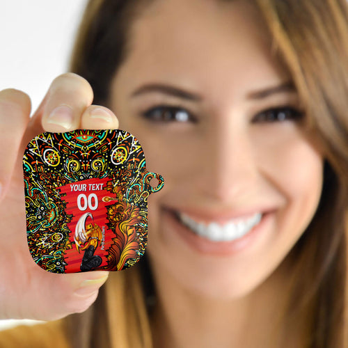 Personalized Perth Scorchers Cricket AirPods Case Hippie Psychedelic Pattern Vibrant Mandala Art Style