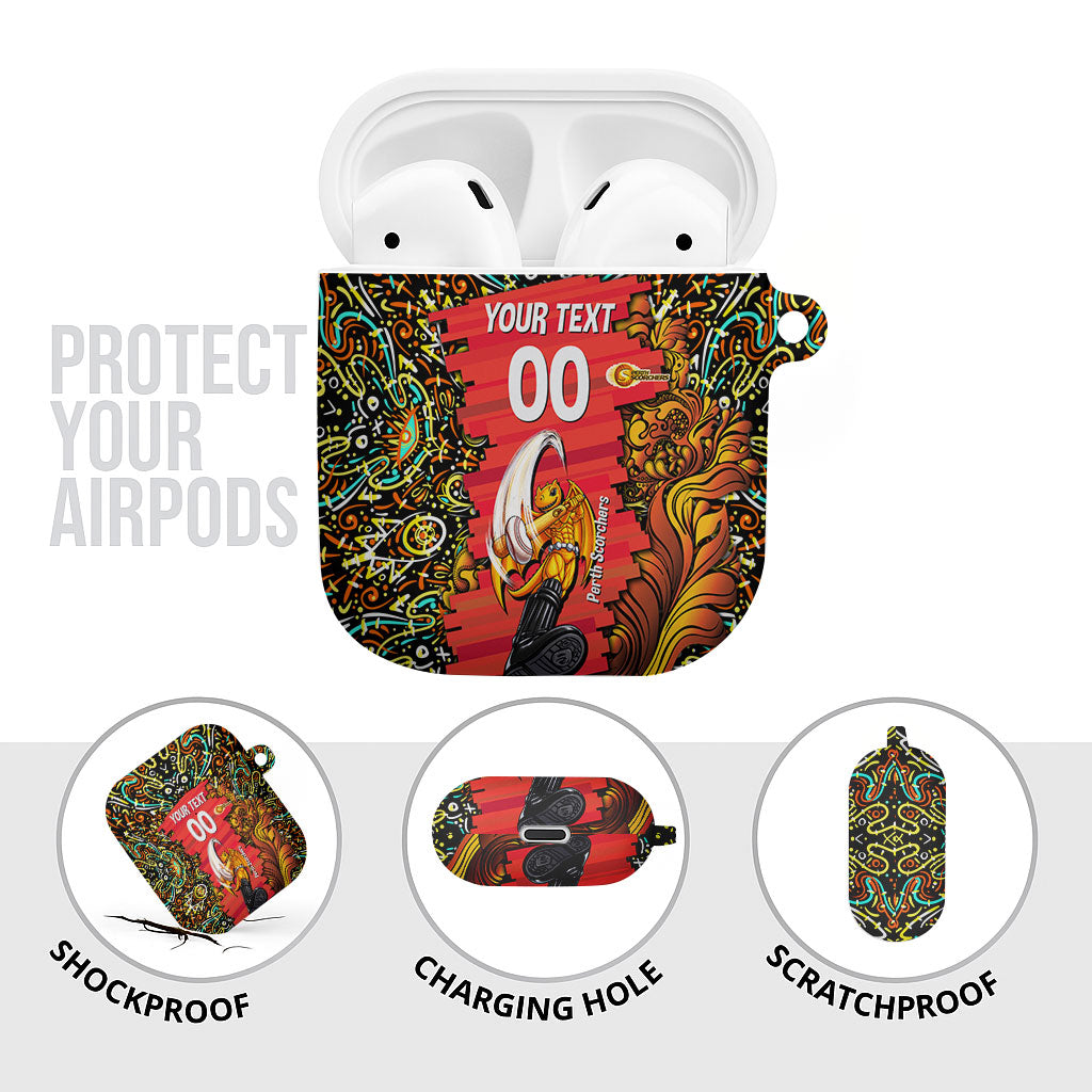 Personalized Perth Scorchers Cricket AirPods Case Hippie Psychedelic Pattern Vibrant Mandala Art Style