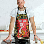 Personalized Perth Scorchers Cricket Apron Hippie Psychedelic Pattern Vibrant Mandala Art Style