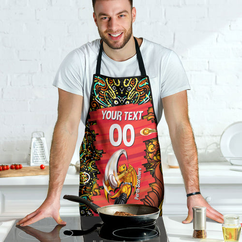 Personalized Perth Scorchers Cricket Apron Hippie Psychedelic Pattern Vibrant Mandala Art Style