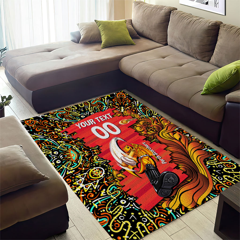 Personalized Perth Scorchers Cricket Area Rug Hippie Psychedelic Pattern Vibrant Mandala Art Style
