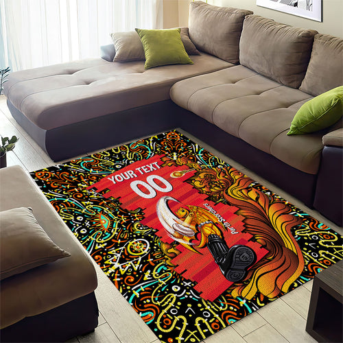 Personalized Perth Scorchers Cricket Area Rug Hippie Psychedelic Pattern Vibrant Mandala Art Style