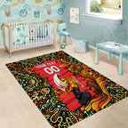 Personalized Perth Scorchers Cricket Area Rug Hippie Psychedelic Pattern Vibrant Mandala Art Style