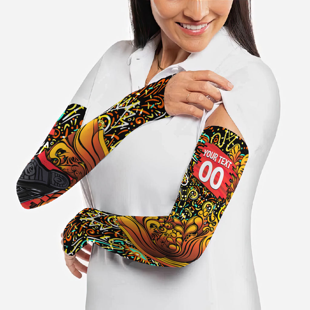 Personalized Perth Scorchers Cricket Arm Sleeves Hippie Psychedelic Pattern Vibrant Mandala Art Style