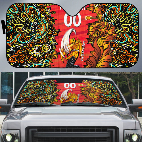 Personalized Perth Scorchers Cricket Auto Sun Shade Hippie Psychedelic Pattern Vibrant Mandala Art Style
