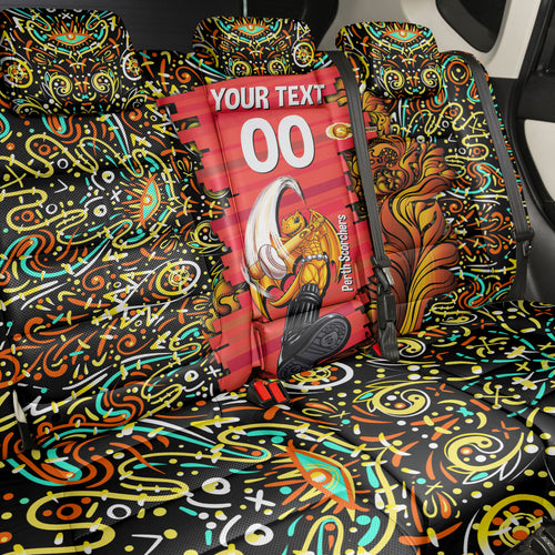 Personalized Perth Scorchers Cricket Back Car Seat Cover Hippie Psychedelic Pattern Vibrant Mandala Art Style