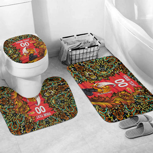 Personalized Perth Scorchers Cricket Bathroom Set Hippie Psychedelic Pattern Vibrant Mandala Art Style