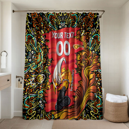 Personalized Perth Scorchers Cricket Bathroom Set Hippie Psychedelic Pattern Vibrant Mandala Art Style