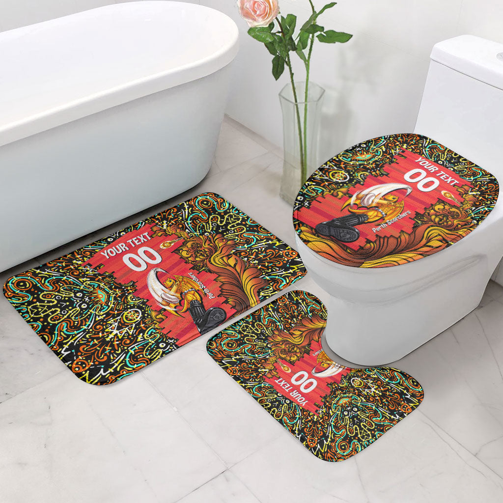 Personalized Perth Scorchers Cricket Bathroom Set Hippie Psychedelic Pattern Vibrant Mandala Art Style