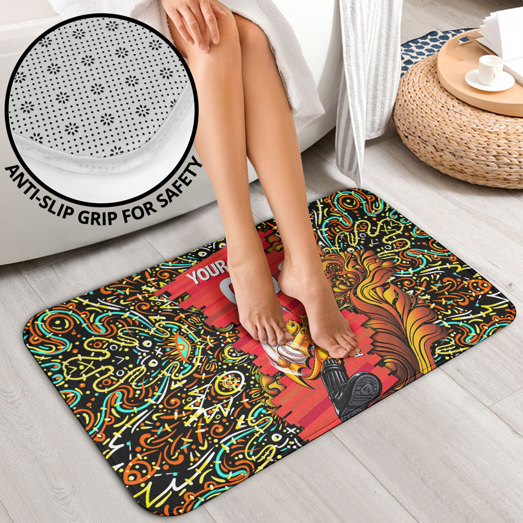 Personalized Perth Scorchers Cricket Bathroom Set Hippie Psychedelic Pattern Vibrant Mandala Art Style