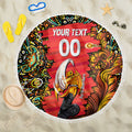 Personalized Perth Scorchers Cricket Beach Blanket Hippie Psychedelic Pattern Vibrant Mandala Art Style
