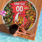 Personalized Perth Scorchers Cricket Beach Blanket Hippie Psychedelic Pattern Vibrant Mandala Art Style