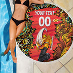 Personalized Perth Scorchers Cricket Beach Blanket Hippie Psychedelic Pattern Vibrant Mandala Art Style
