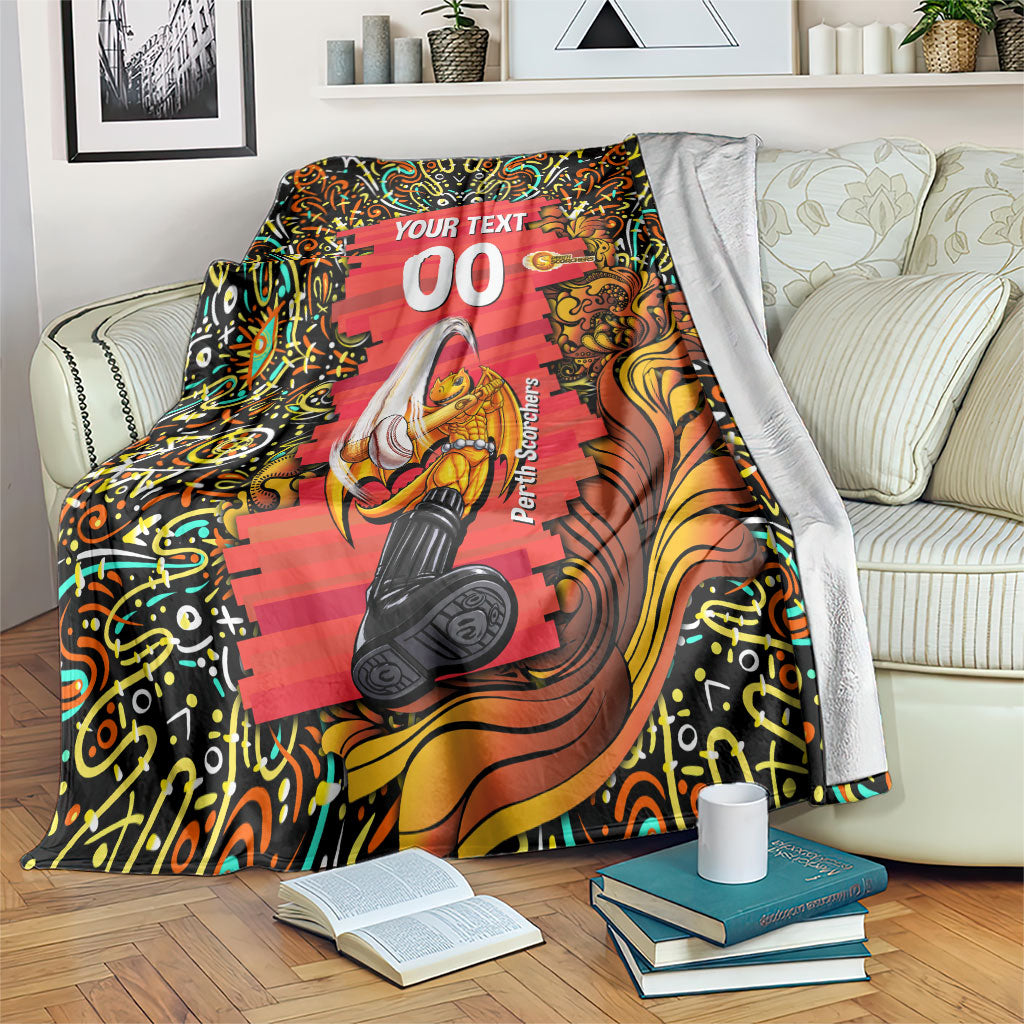 Personalized Perth Scorchers Cricket Blanket Hippie Psychedelic Pattern Vibrant Mandala Art Style