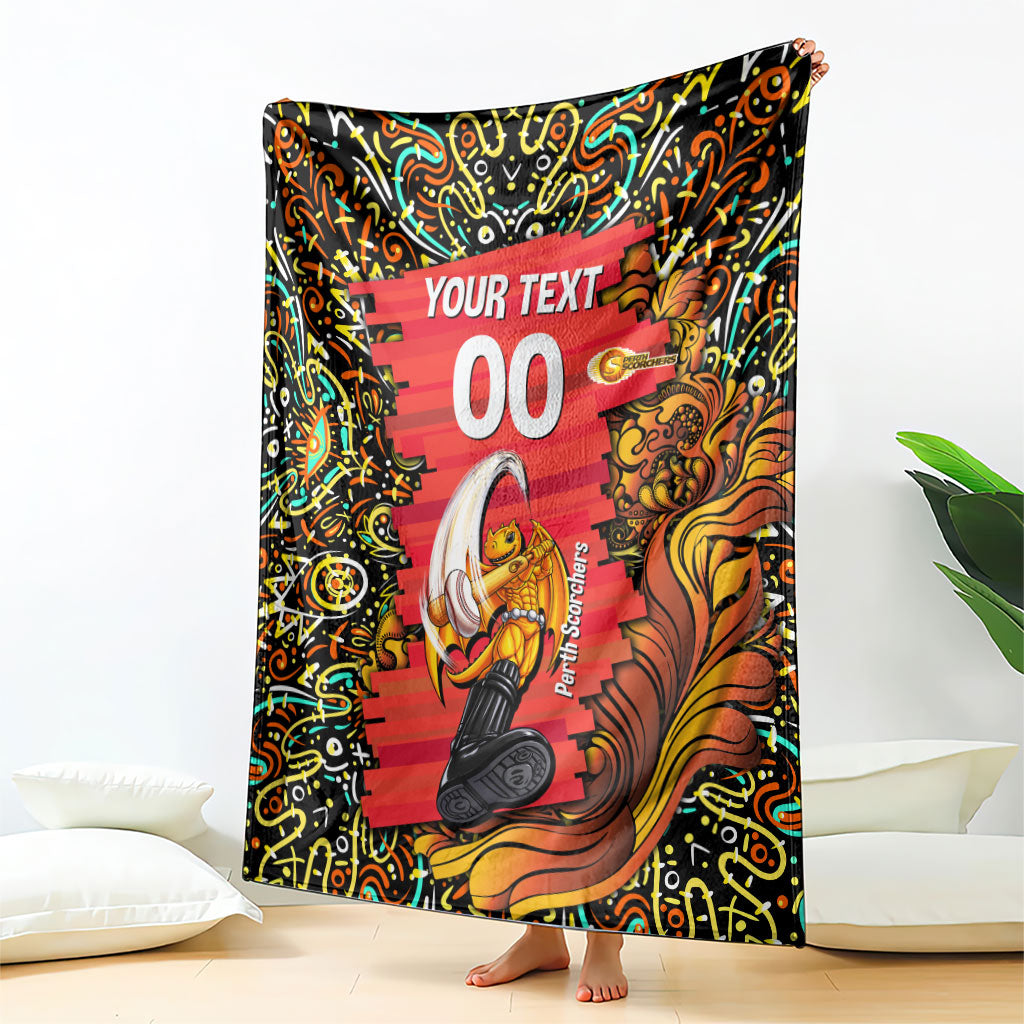 Personalized Perth Scorchers Cricket Blanket Hippie Psychedelic Pattern Vibrant Mandala Art Style