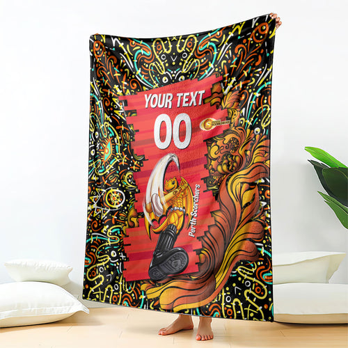 Personalized Perth Scorchers Cricket Blanket Hippie Psychedelic Pattern Vibrant Mandala Art Style